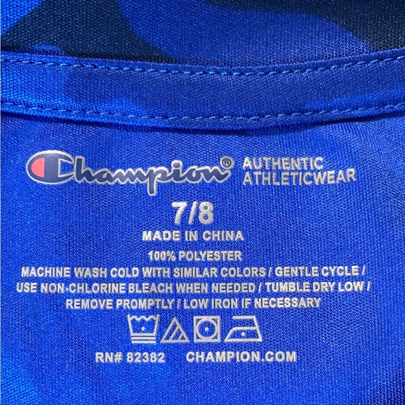 Champion | Boys | Blue Camo | Athletic Tee| Size 7/8 - Picture 6 of 6